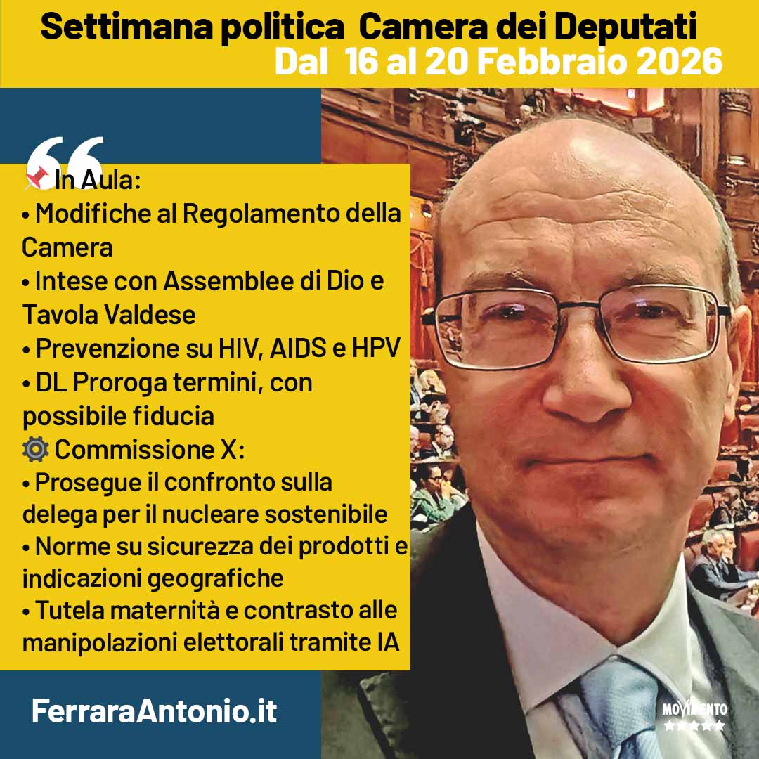 Settimana politica 16 –19 Febbraio 2026
