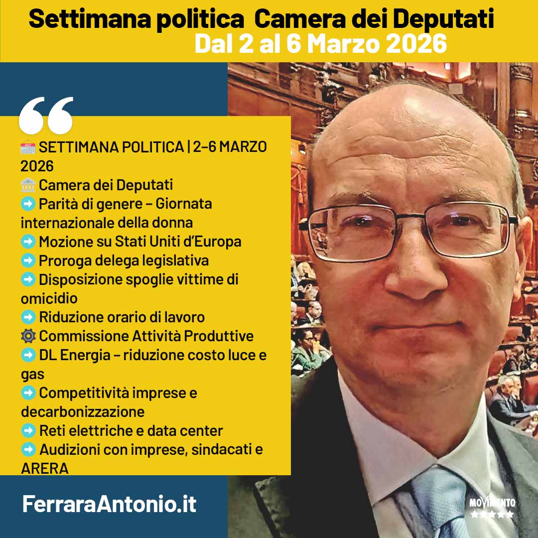 Settimana politica 2 –6 Marzo 2026