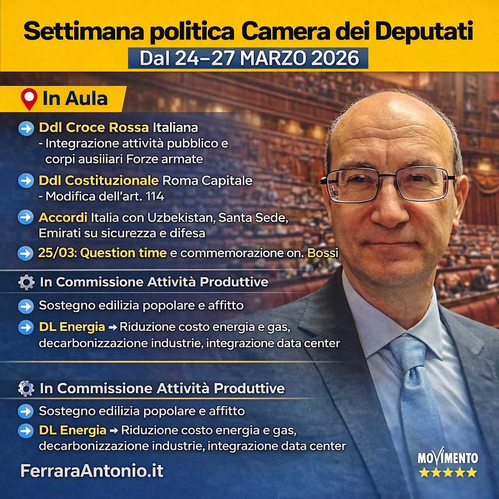 Settimana politica 24 – 27 Marzo 2026 