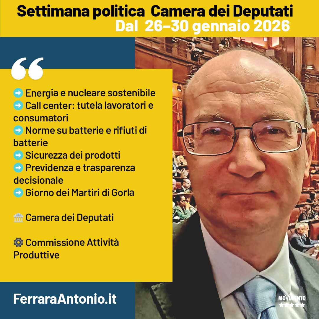 Settimana Politica 26–30 gennaio 2026