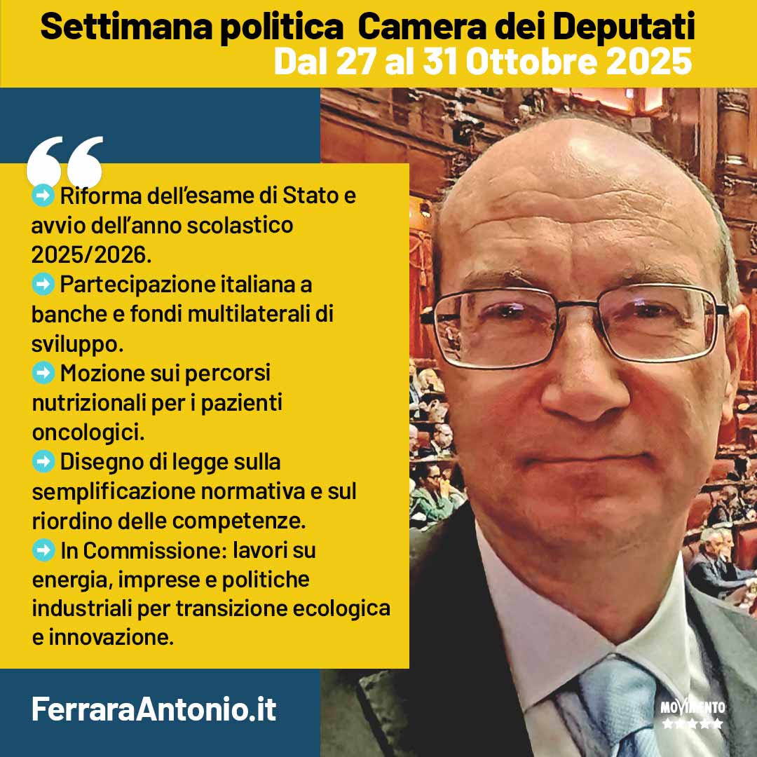 Settimana Politica – Aula (27 – 31 ottobre 2025)