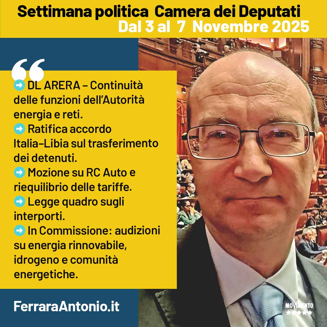 Settimana Politica – Aula  (3 – 7 Novembre 2025)