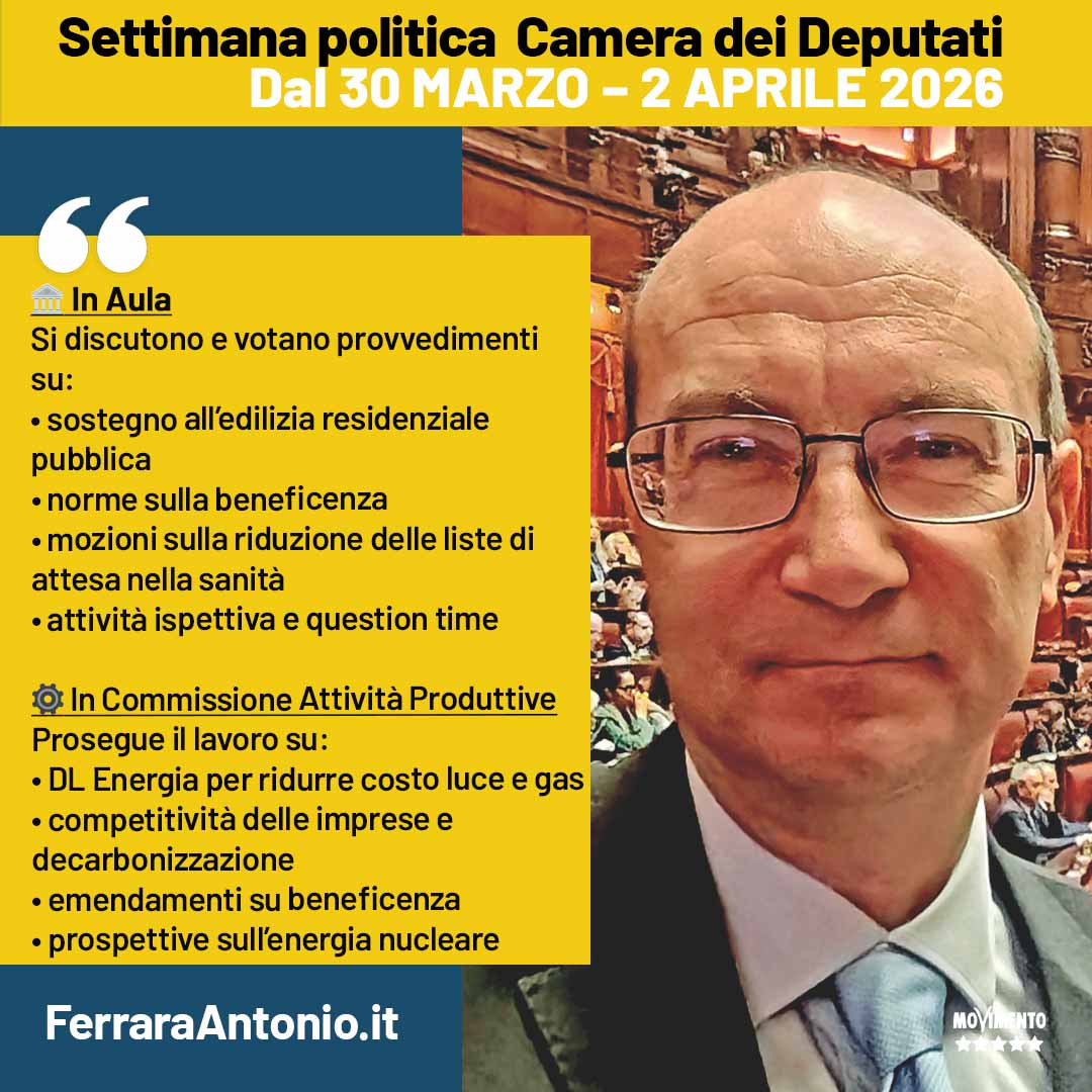 Settimana politica 30 Marzo 3 Aprile  2026