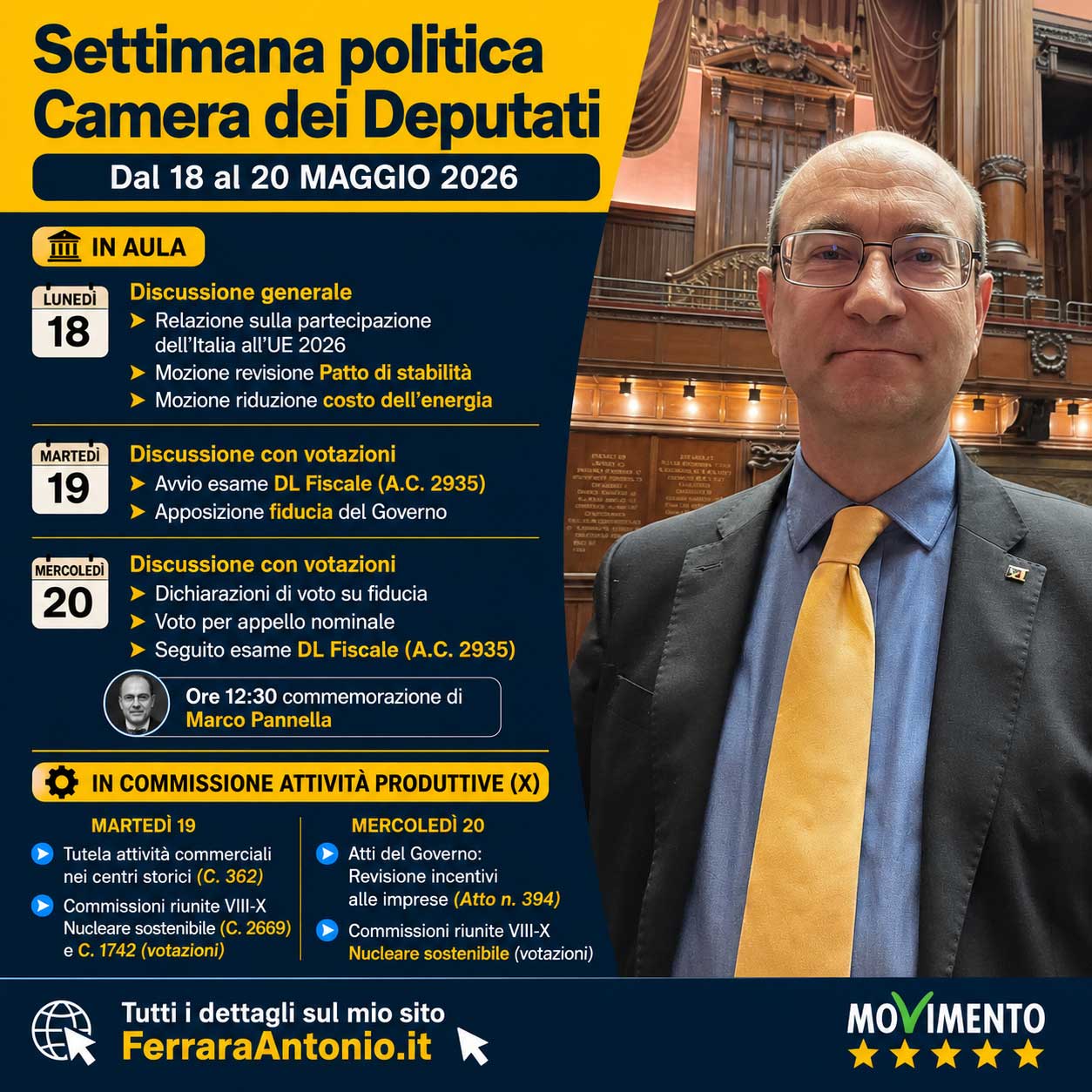 Settimana politica | 18–22 maggio 2026