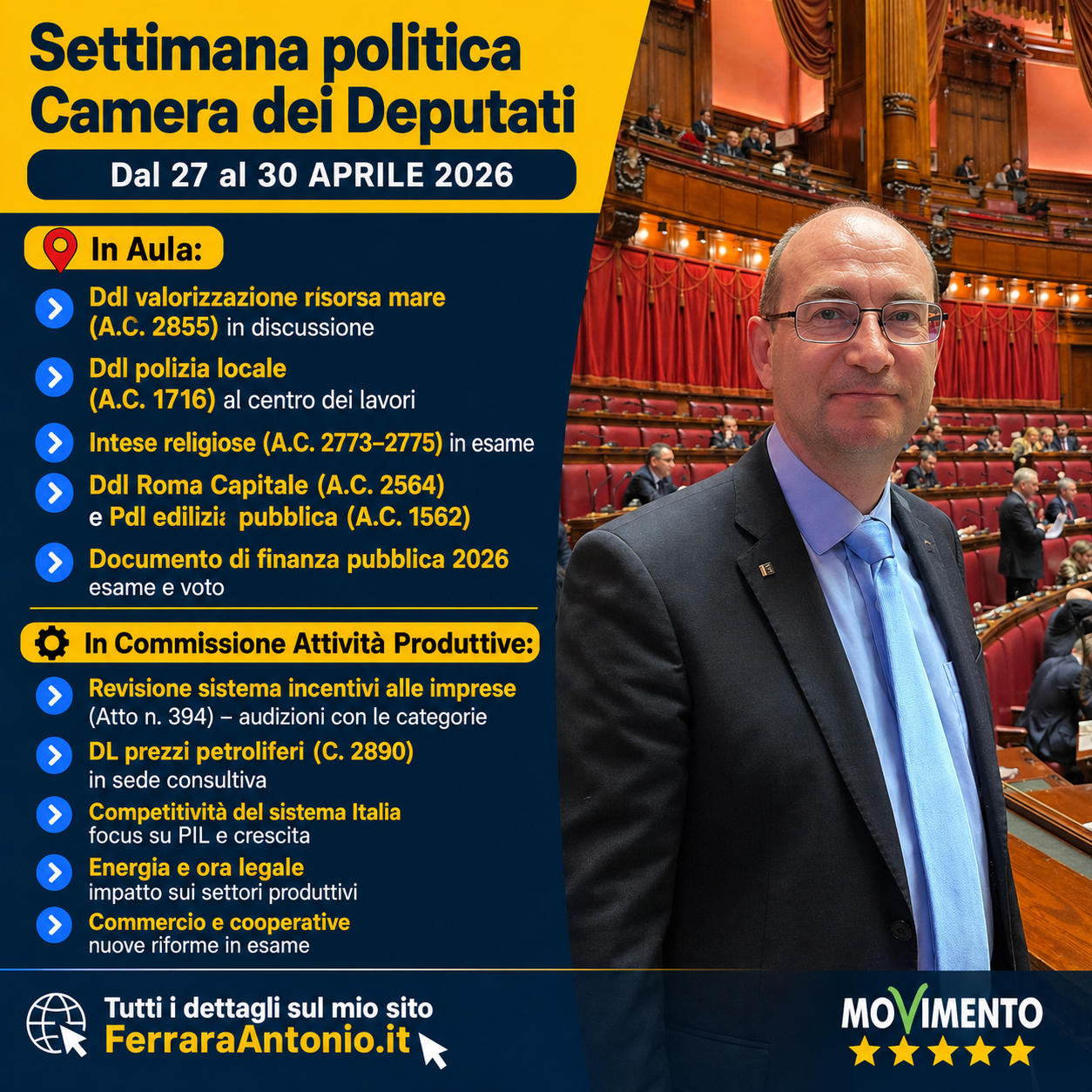 Settimana politica | 27–30 aprile 2026